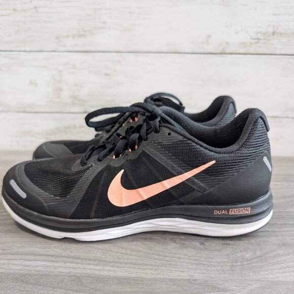 Nike Women’s Size 7 Dual Fusion Run Athletic Running Shoes Black Pink - Picture 3 of 7